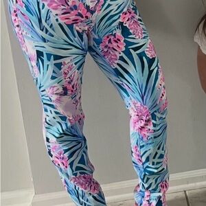Lilly Pulitzer Blue and Pink Floral Pants